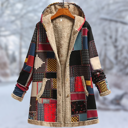 Aimee® | Stijlvolle winterjas met capuchon en print